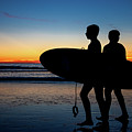 Surfers' Silhouette Photograph by David Levin Surfers' Silhouette Photograph by David Levin