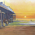 Surfing Pacific Beach - San Diego, California Painting by Paul Strahm Surfing Pacific Beach - San Diego, California Painting by Paul Strahm