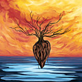 Surrealist tree of life landscape, Tree of life by Nadia CHEVREL