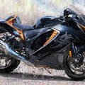 SUZUKI HAYABUSA GSX1300R Motorcycles by Vart Painting by Vart SUZUKI HAYABUSA GSX1300R Motorcycles by Vart Painting by Vart