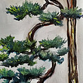 Tall Cascading Bonsai Tree Painting by Roxy Rich Tall Cascading Bonsai Tree Painting by Roxy Rich