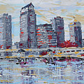 Tampa Downtown Skyline Painting by Jyotika Shroff Tampa Downtown Skyline Painting by Jyotika Shroff