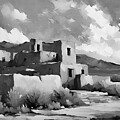 Taos Pueblo BW by EP Designs