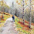Lone Hiker, 2018 Painting by PJ Kirk Lone Hiker, 2018 Painting by PJ Kirk