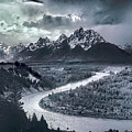 Tetons And The Snake River Digital Art by Ansel Adams Tetons And The Snake River Digital Art by Ansel Adams