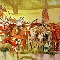 Texas Cattle Drive by Daniel Adams