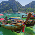 Thailand Long Boats in Phi Phi Islands by Scott McGuire