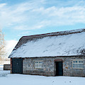Thatched Stone Barn at Avebury  in Winter Photograph by Tim Gainey