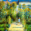 The Artists Garden at Vetheuil 1880 Painting by Claude Monet The Artists Garden at Vetheuil 1880 Painting by Claude Monet