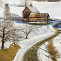 The Barns of Sleepy Hollow Farm in Winter by Rod Best