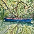 The Blue Canoe Painting by Luisa Millicent The Blue Canoe Painting by Luisa Millicent
