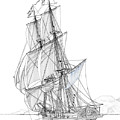 The Flagship of Andreas Miaoulis by Panagiotis Mastrantonis