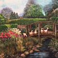 The Garden Bridge Painting by Barbara Landry The Garden Bridge Painting by Barbara Landry