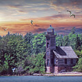 The Grand Island East Channel Lighthouse by Randall Nyhof