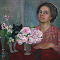 The lady with roses  by O Vaering by Oluf Wold-Thorne
