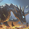 The Lord And The Faithful Dragon Painting by Tithi Luadthong The Lord And The Faithful Dragon Painting by Tithi Luadthong