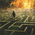 The Maze Land Painting by Tithi Luadthong The Maze Land Painting by Tithi Luadthong