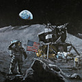 The Moon Visitor Painting by Sv Bell The Moon Visitor Painting by Sv Bell
