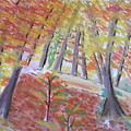 The Narrow Path Abstract Pastel Autumn Nature Scene Pastel by Ali Baucom The Narrow Path Abstract Pastel Autumn Nature Scene Pastel by Ali Baucom