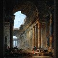 The Old Temple by Hubert Robert Old Masters Fine Art Reproduction Painting by Xzendor7 The Old Temple by Hubert Robert Old Masters Fine Art Reproduction Painting by Xzendor7