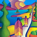 The Pilgrimage to the sacred mountain with five figures by Alan Kenny
