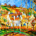 The Red Roofs, Corner of a Village Winter 1877 Painting by Camille Pissarro The Red Roofs, Corner of a Village Winter 1877 Painting by Camille Pissarro
