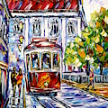 The Red Trolley Of Lisbon Painting by Mirek Kuzniar The Red Trolley Of Lisbon Painting by Mirek Kuzniar