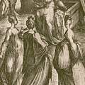 The Three Marys at the Tomb Drawing by Jacques Bellange The Three Marys at the Tomb Drawing by Jacques Bellange