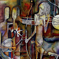 The Unicorn Man Painting by Speelman Mahlangu 1958-2004 The Unicorn Man Painting by Speelman Mahlangu 1958-2004