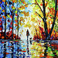The Woman With The Dog Painting by Mirek Kuzniar The Woman With The Dog Painting by Mirek Kuzniar