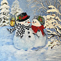 This is a Fine Snowmance Painting by Juliette Becker This is a Fine Snowmance Painting by Juliette Becker