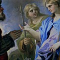 'Three Angels with Abraham', 1695-1696, Italian School, Oil on canvas, 65 cm x 16... Painting by Luca Giordano -1634-1705-
