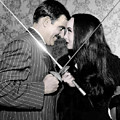 Tish And Gomez - The Addams Family Digital Art by Brian Wallace Tish And Gomez - The Addams Family Digital Art by Brian Wallace