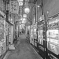 Tokyo Japan Shinjuku Omoide Yokocho Restaurant Alley Vending Machines Black and White by Toby McGuire