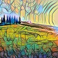 Trees Hill Landscape 1 Painting by Tony Rubino Trees Hill Landscape 1 Painting by Tony Rubino
