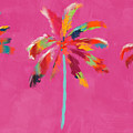 Tropical Colorful Palm Trees- Art by Linda Woods Mixed Media by Linda Woods