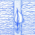 True Sail- Blue Drawing by Lisa Senette True Sail- Blue Drawing by Lisa Senette