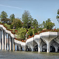 Tulip Pillars Holding Little Island in Manhattan by Elvira Peretsman