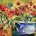 Tulips in Pots Painting by Ann Nicholson Tulips in Pots Painting by Ann Nicholson