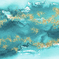Turquoise Blue, Gold And Aquamarine Painting by Garden Of Delights Turquoise Blue, Gold And Aquamarine Painting by Garden Of Delights