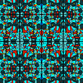 Turquoise Stained Glass by Tina Mitchell