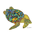 Turtle in white background. Painting by Daniel Jean-Baptiste Turtle in white background. Painting by Daniel Jean-Baptiste
