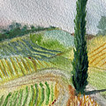 Tuscan Cypress Tree Landscape Painting by Roxy Rich Tuscan Cypress Tree Landscape Painting by Roxy Rich
