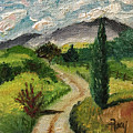 Tuscan Winding Road Painting by Roxy Rich Tuscan Winding Road Painting by Roxy Rich