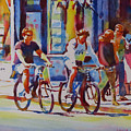 Two Go Cycling-G.Berry #89 Painting by David Gilmore Two Go Cycling-G.Berry #89 Painting by David Gilmore