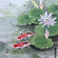Fishes Joy - 2 Painting by Carmen Lam Fishes Joy - 2 Painting by Carmen Lam