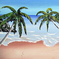 Two Palms Seascape by Luis F Rodriguez