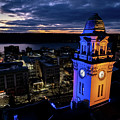 Ukrainian national colors illuminate city hall Photograph by Kevin Suttlehan Ukrainian national colors illuminate city hall Photograph by Kevin Suttlehan