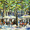 Under The Palm Trees Of Barcelona Painting by Mirek Kuzniar Under The Palm Trees Of Barcelona Painting by Mirek Kuzniar