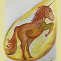 Unicorn Rearing Painting by Sandy Rakowitz Unicorn Rearing Painting by Sandy Rakowitz